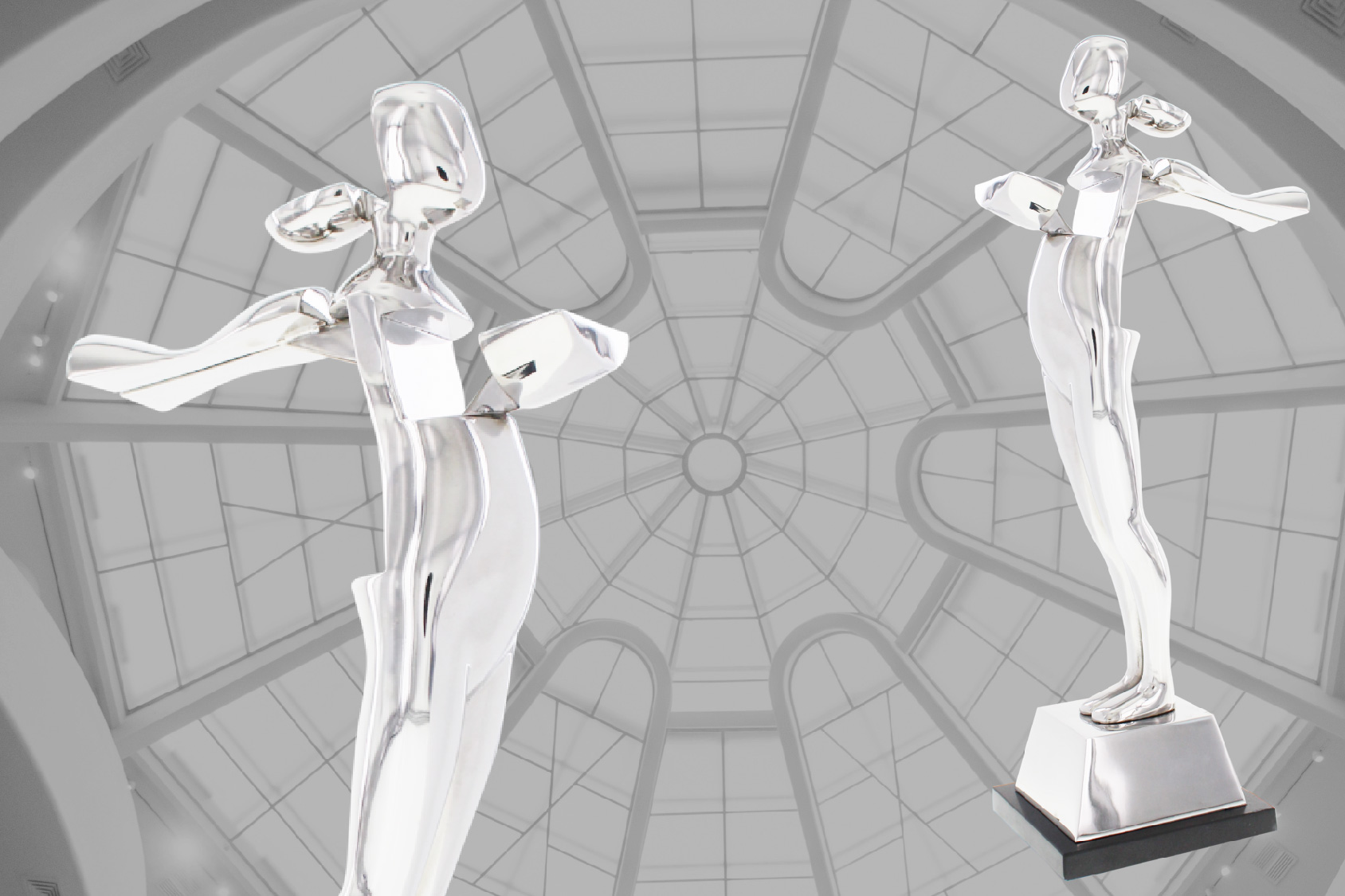 The CFDA Fashion Awards trophy, a licensed reproduction of an Ernest Trova sculpture