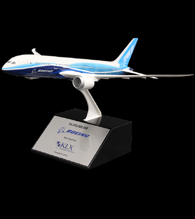 Model airplane on financial tombstone for major acquisition deal